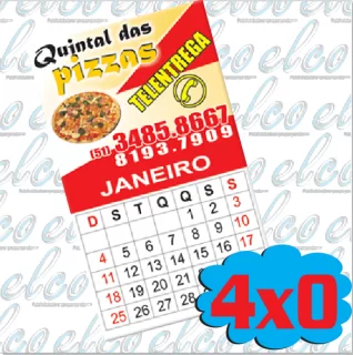 Im de geladeira - corte especial + calendrio -  5x4,5 cm - 4x0 - 1000 unid.