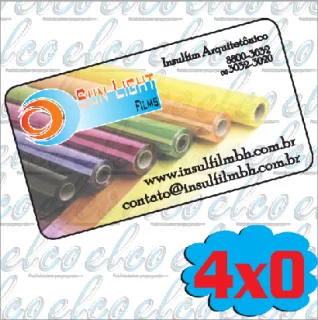 Carto de visita - 8,5x5,5cm - PVC transparente -  0,3mm -  4x0 - 500 unid.